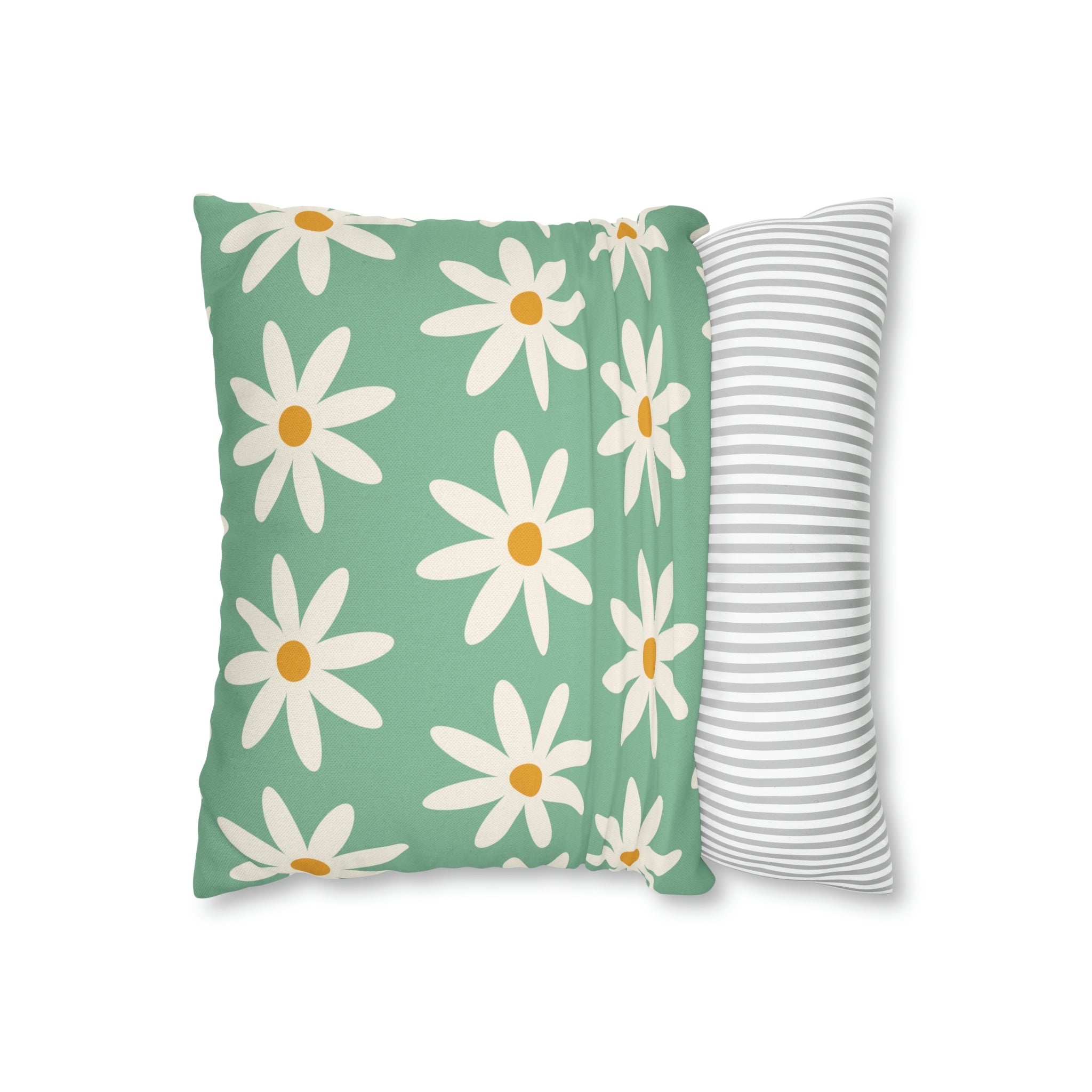 Groovy Pillow Cover | Green White Floral