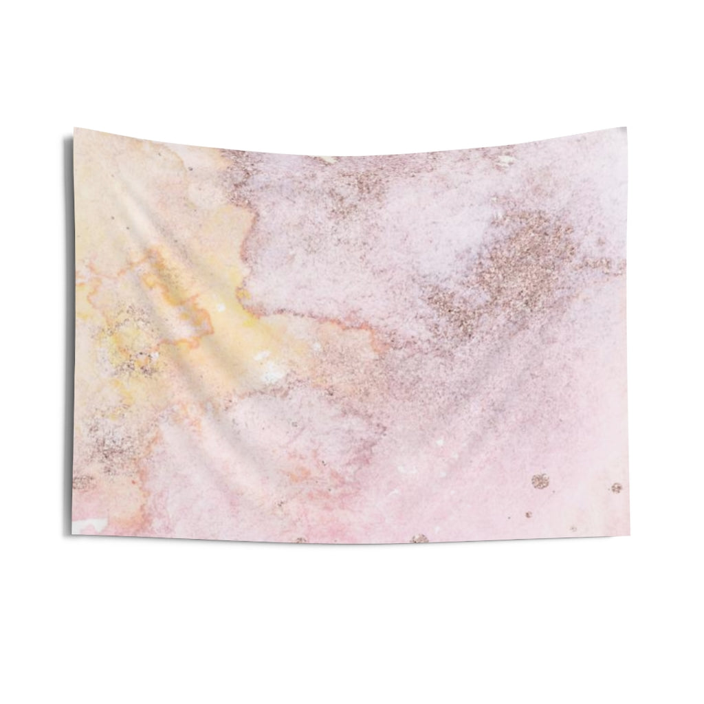 Abstract Tapestry | Pastel Pink Yellow Gold