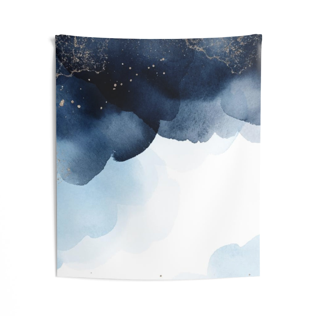 Abstract Tapestry | Indigo Blue White