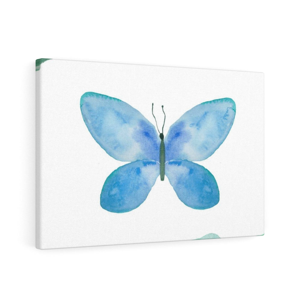 WHIMSICAL WALL CANVAS ART | White Green Blue Butterfly