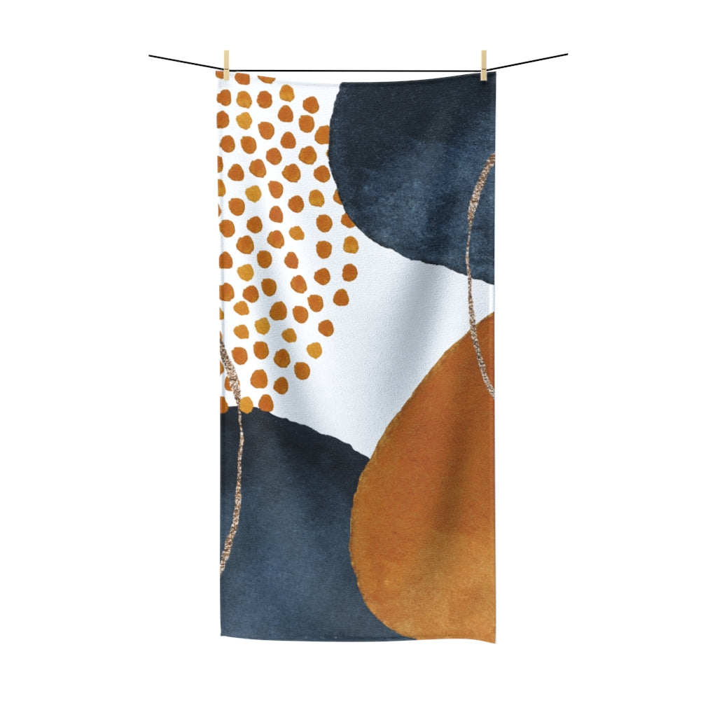 Abstract Bath Towel | navy burnt orange