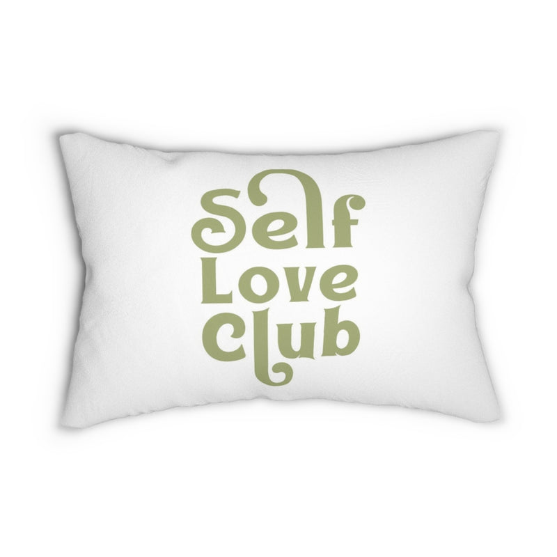 With Saying Boho Lumbar Pillow | Green White | Self Love Club
