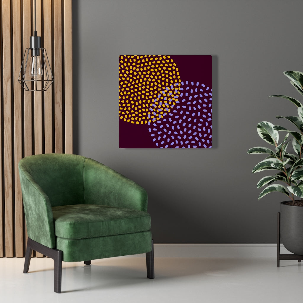 Abstract Canvas Art | Purple Yellow