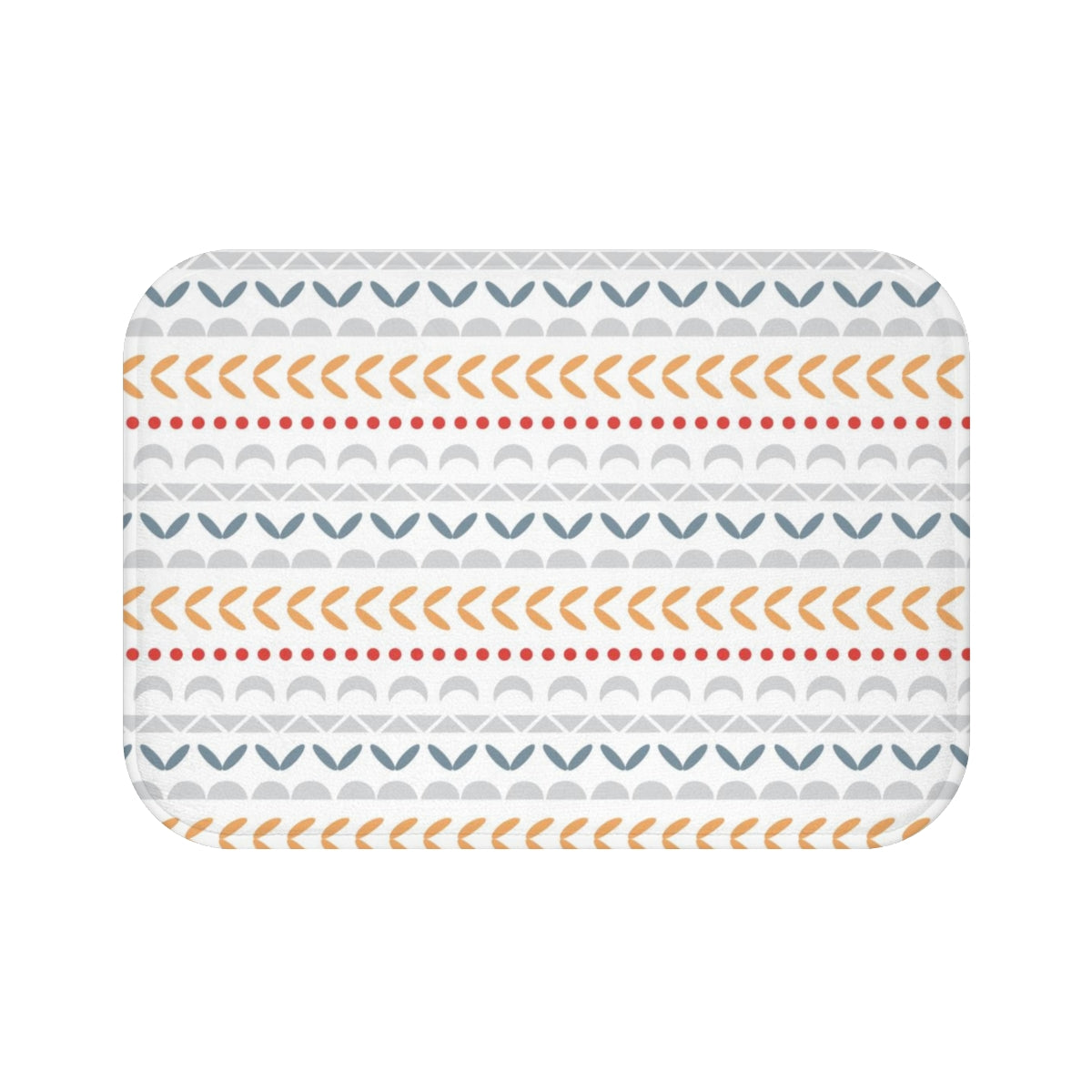 Christmas Bath Mat | White Beige Gray Petals