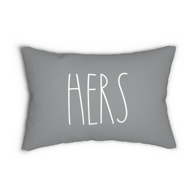 With Saying Lumbar Pillow | Grey | Hers