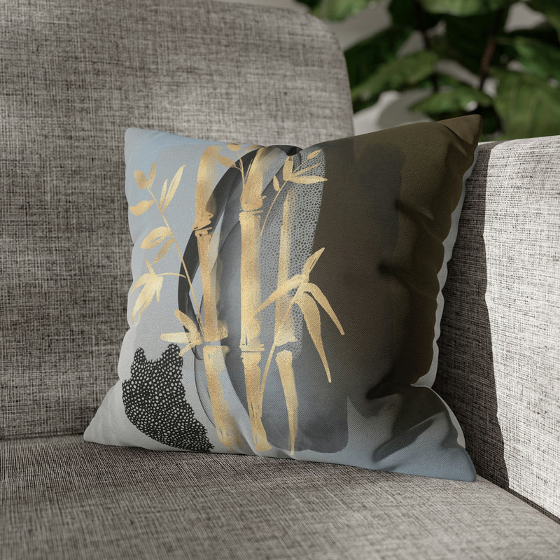 Abstract Boho Pillow Cover | Gold Bamboo