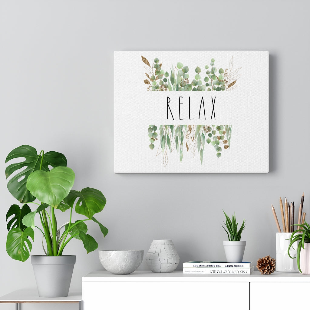 Relax Eucalyptus Canvas Watercolor Wall Art