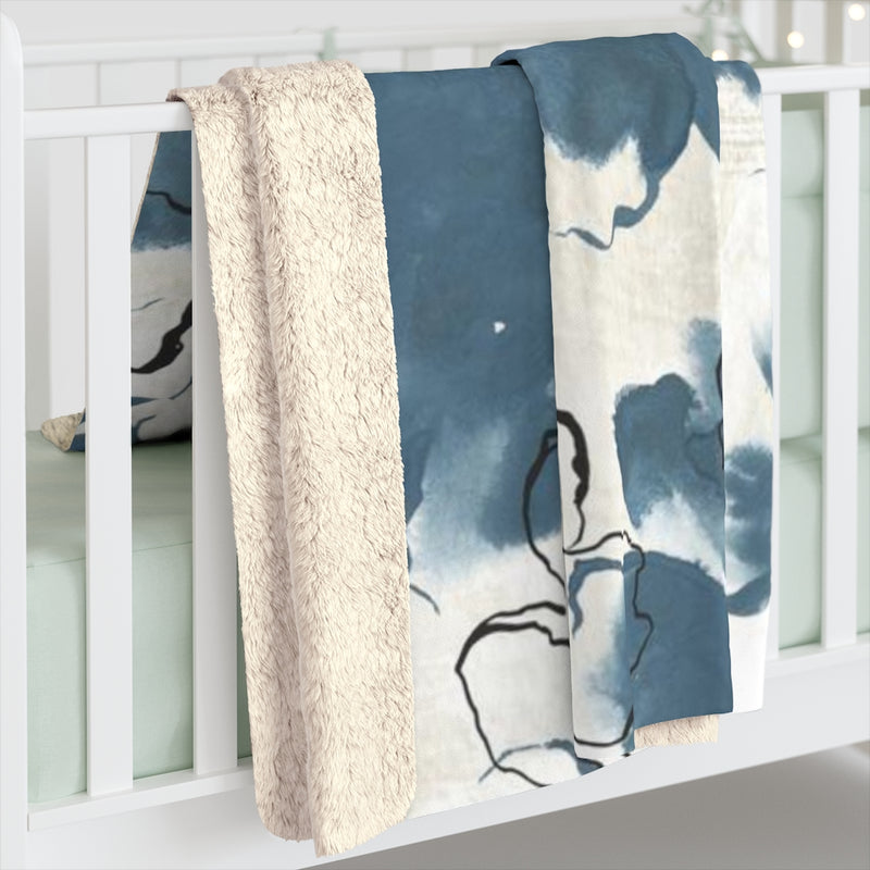 Floral Comfy Blanket | Navy Blue