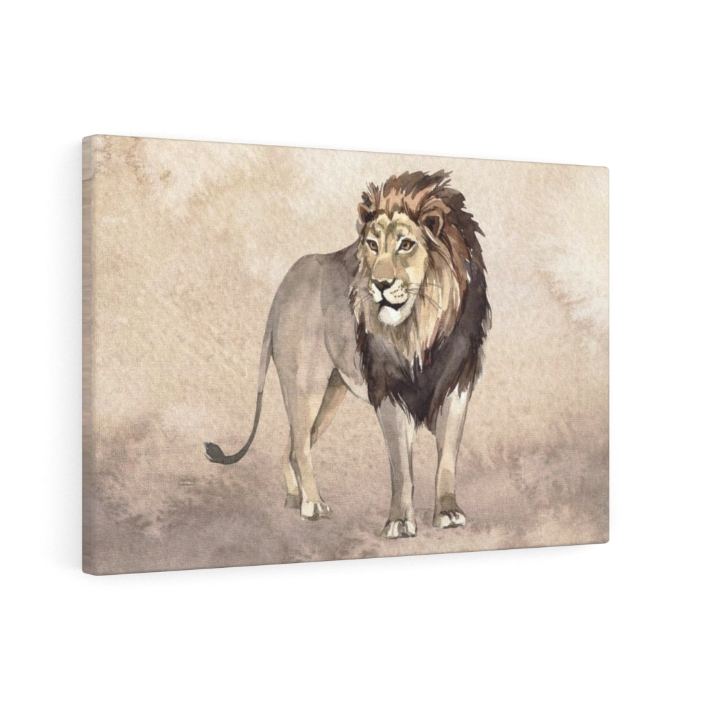 WHIMSICAL WALL CANVAS ART | Beige Watercolor Lion