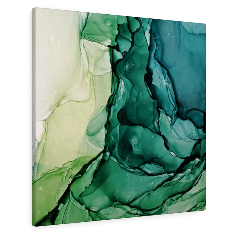 Abstract Canvas Art | Lime Green Emerald