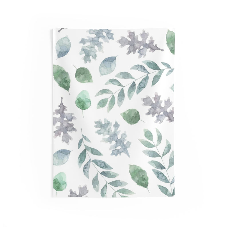 Floral Tapestry | White Purple Green Eucalyptus Leaves