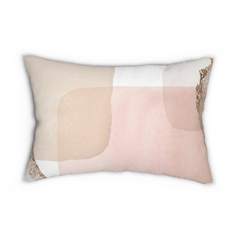 Abstract Lumbar Pillow, Pastel, Ivory, Beige, Blush Pink