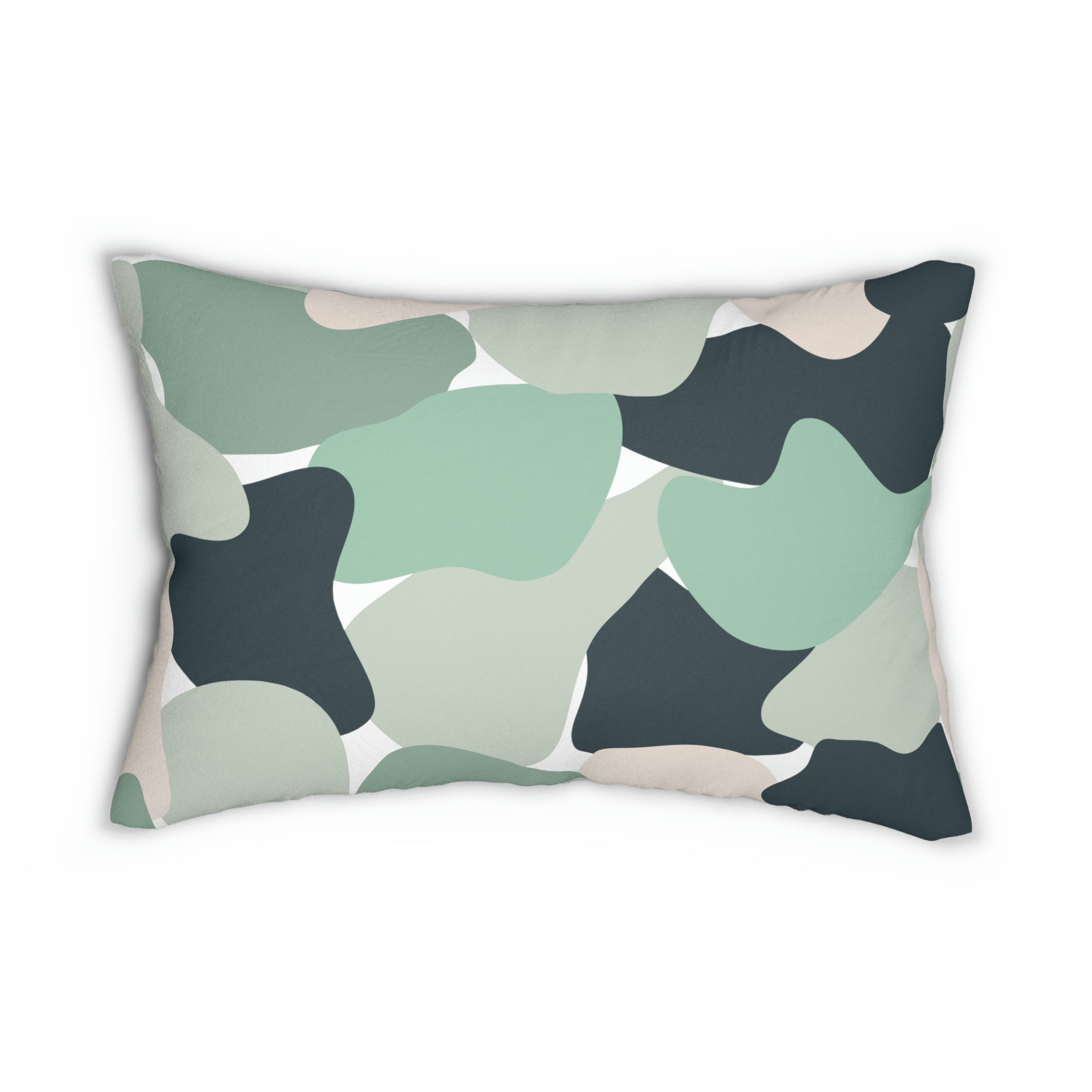 Abstract Lumbar Pillow | Sage Green, Blush Pink