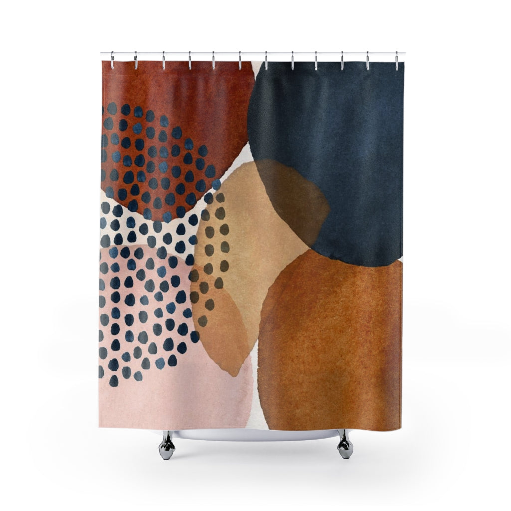 modern boho fabric shower curtain