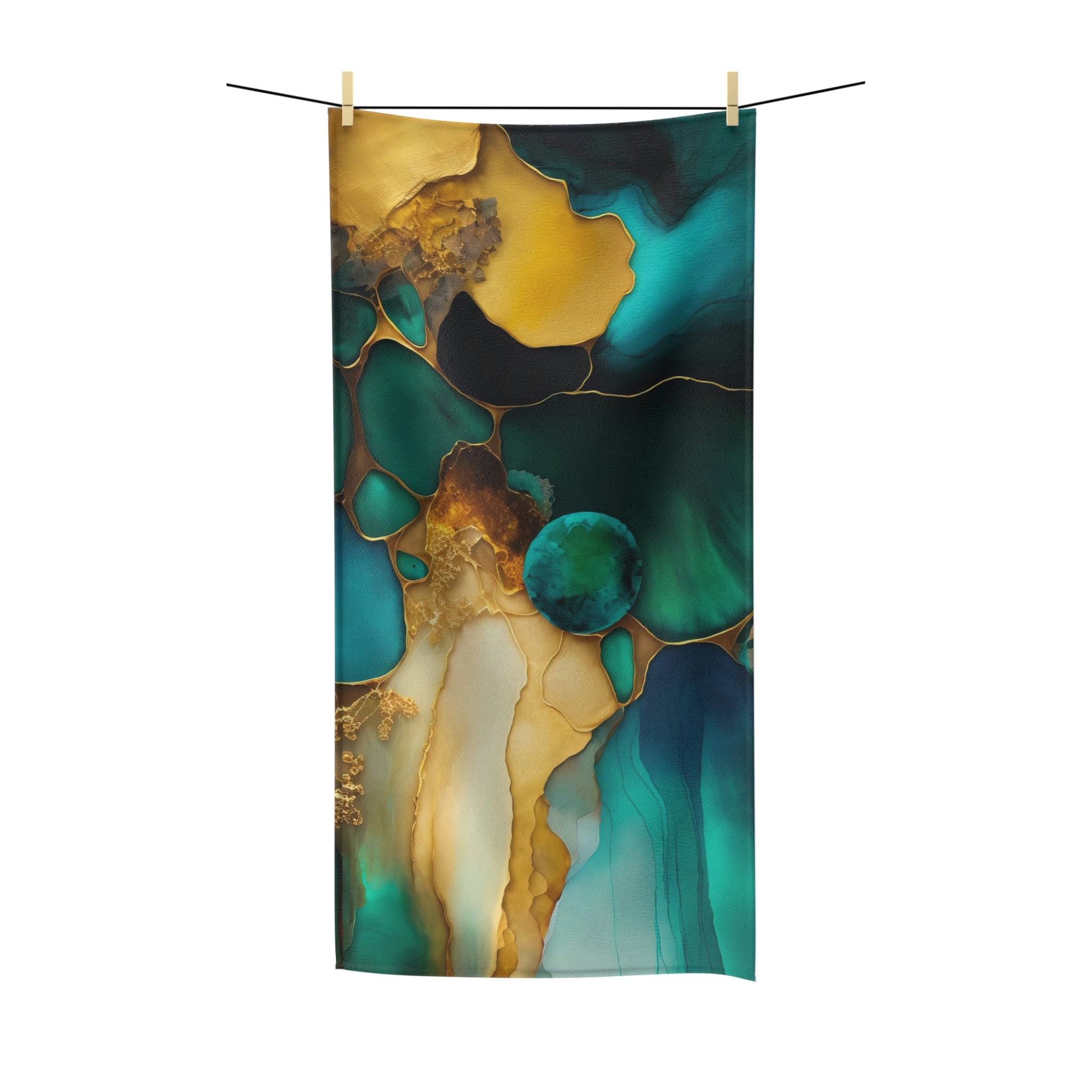 Teal Green, Earthy Ombre Bath Towel