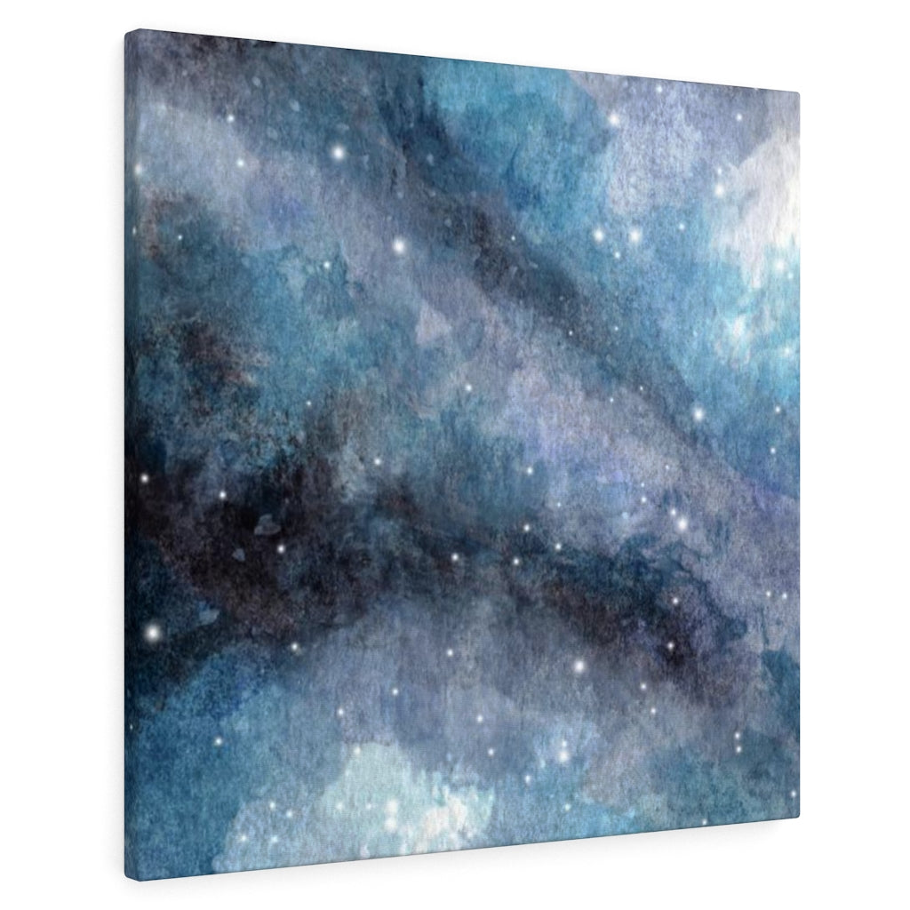 Abstract Canvas Art | Blue Navy Celestial Sky