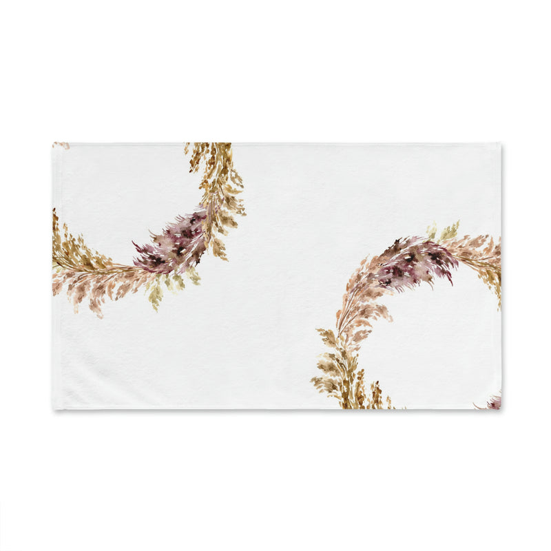 Floral Kitchen, Bath Hand Towel | Pink Beige White Pampas