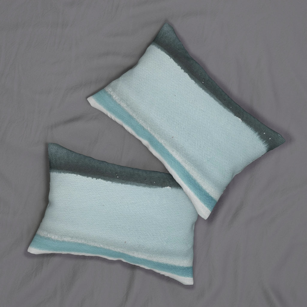 Abstract Boho Lumbar Pillow | Pastel Blue Grey