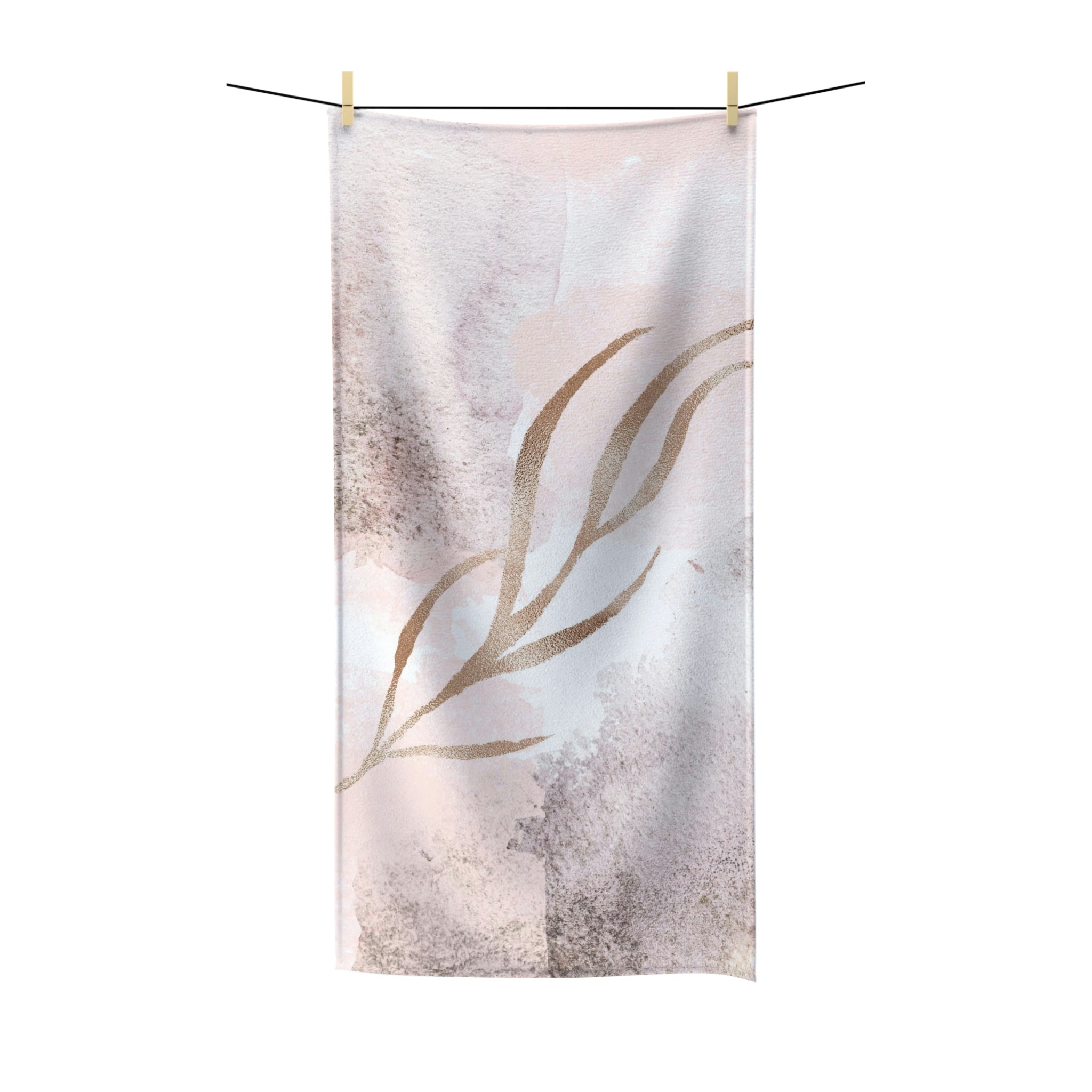 Abstract Boho Bath Towel | Pastel Blush Pink