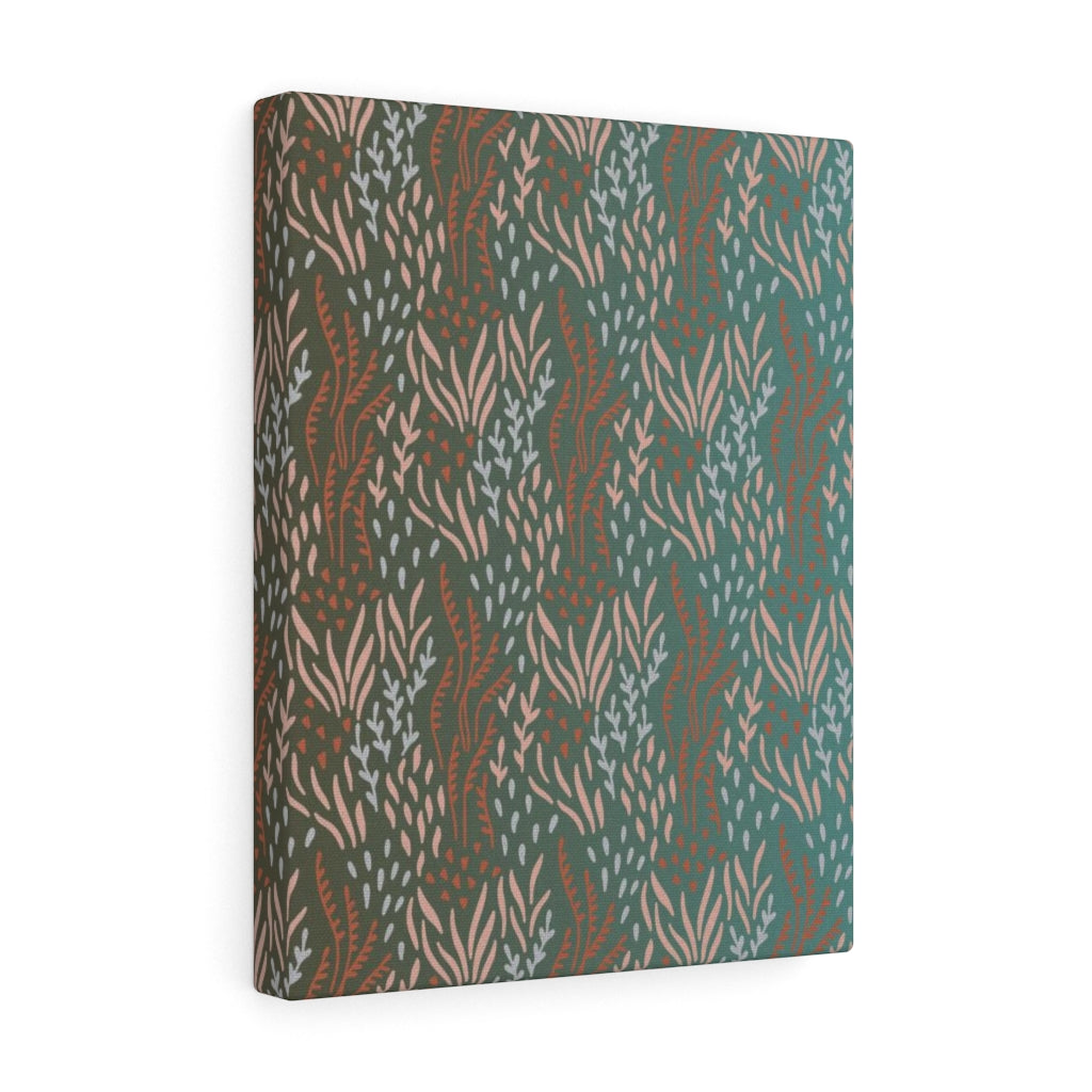 FLORAL CANVAS ART | Teal Brown Rust