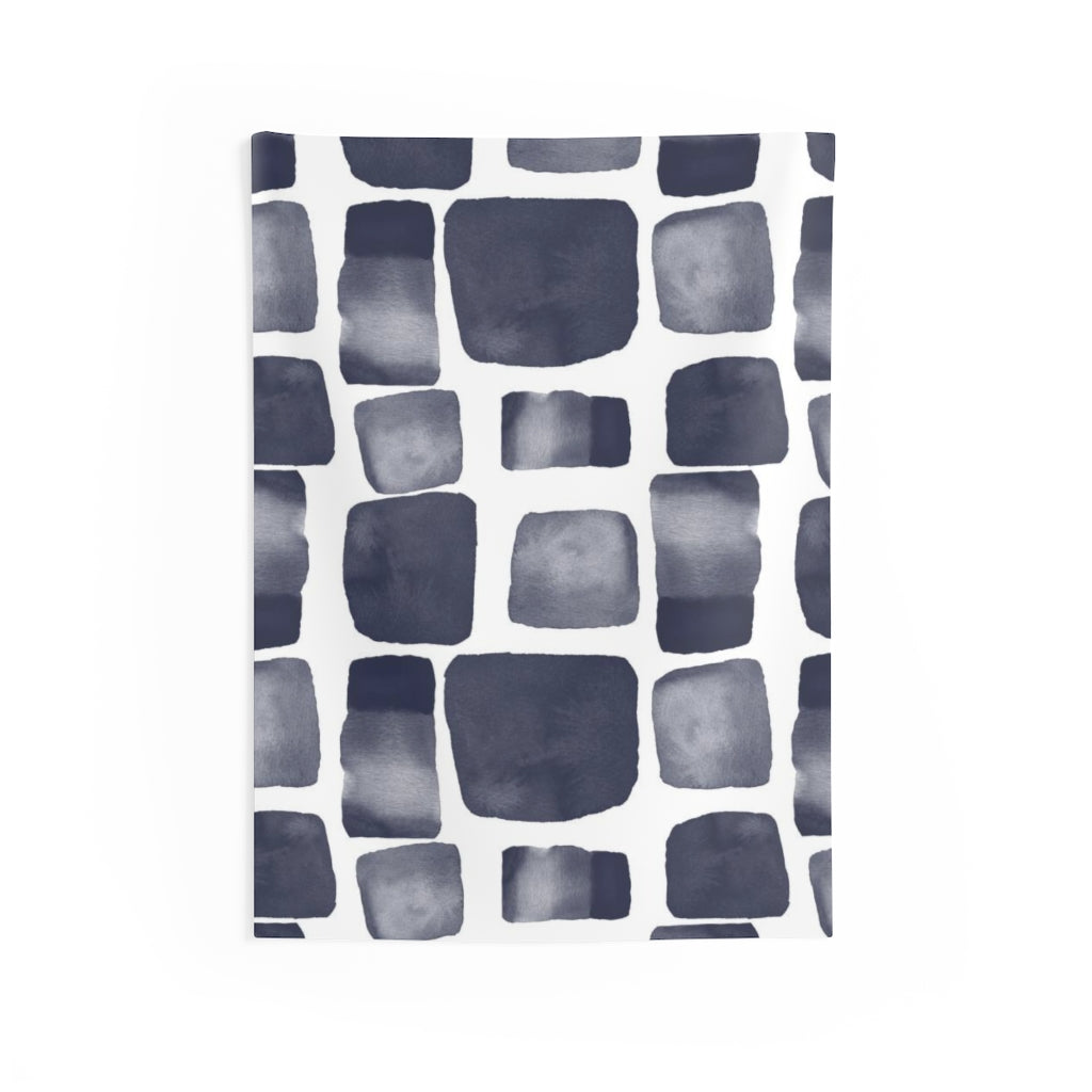 Abstract Tapestry | Navy Blue White