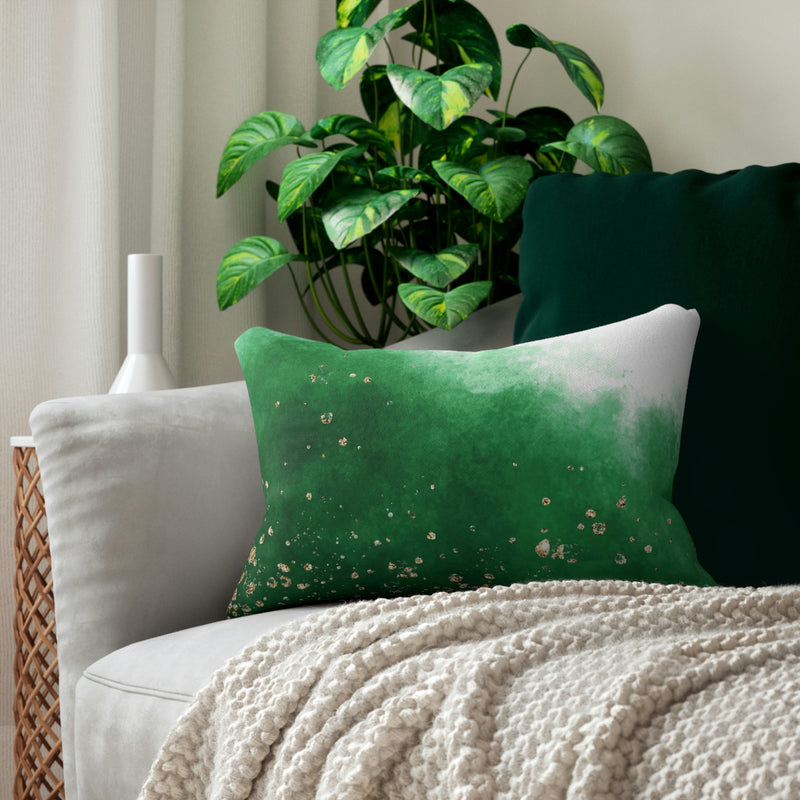 Emerald Lumbar Pillow | Moss Green Ombre