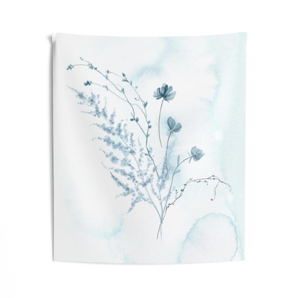 Floral Tapestry | White Pastel Blue