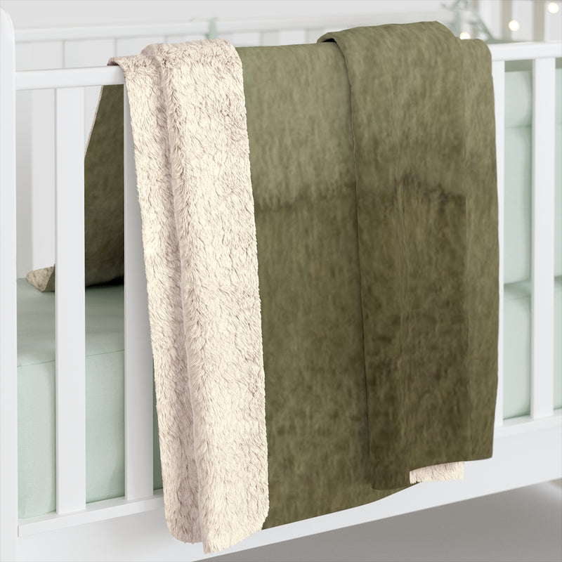 Abstract Boho Comfy Blanket | Moss Green Ombre