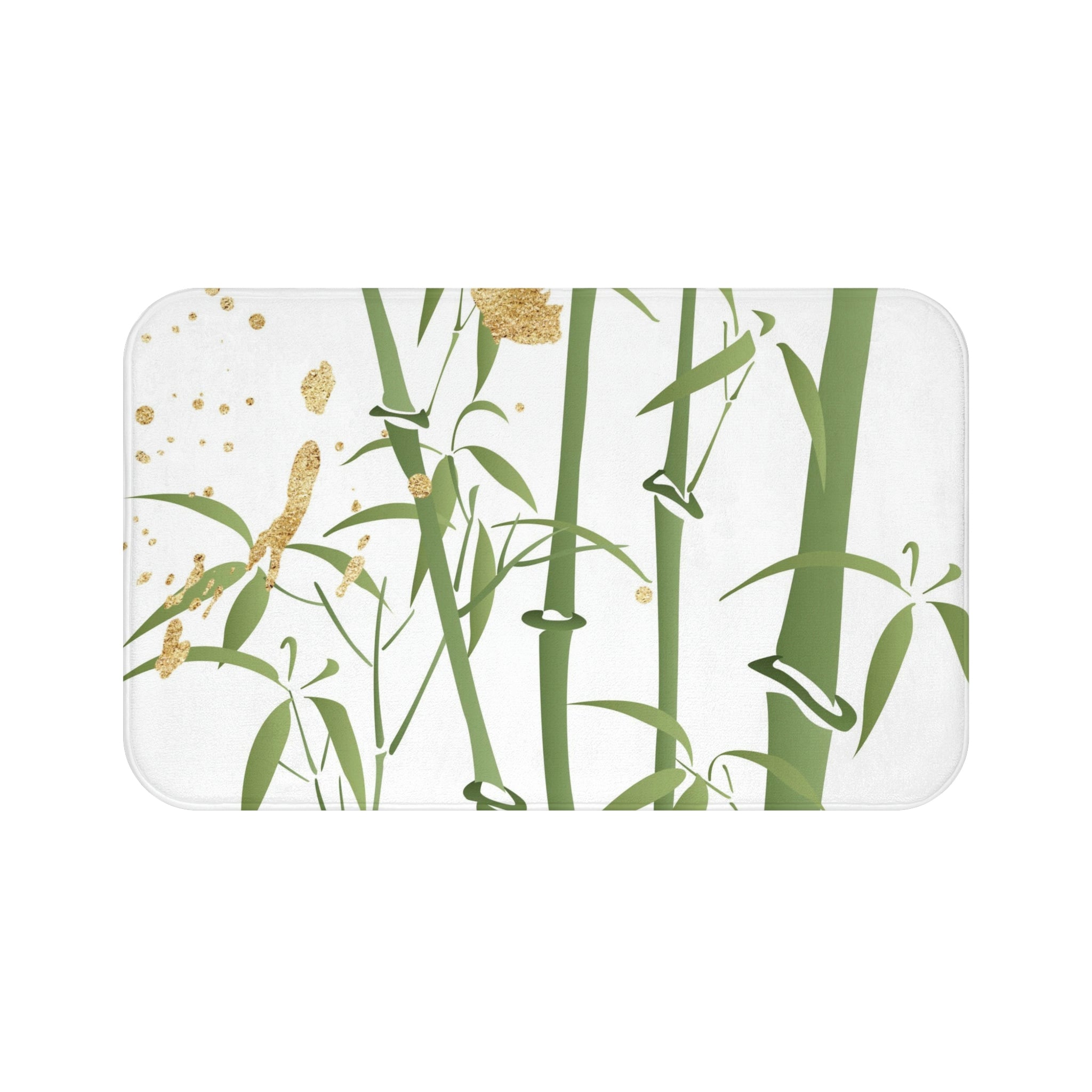 Bamboo Print Floral Soft Bath Mat