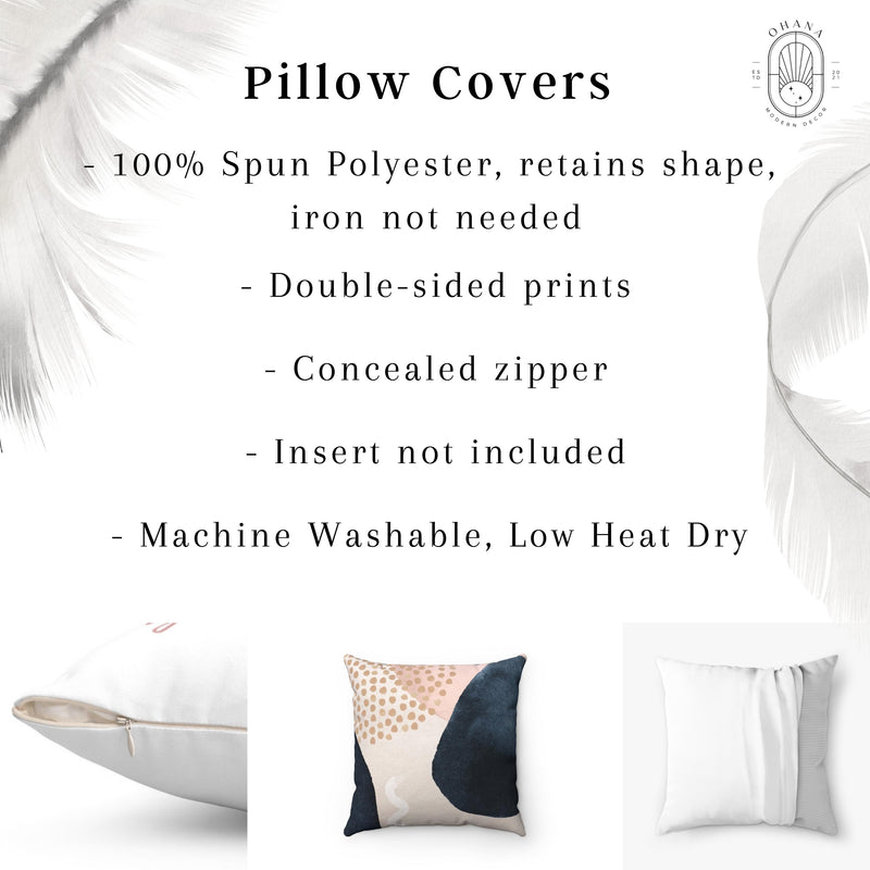 Abstract Boho Pillow Cover | Beige White
