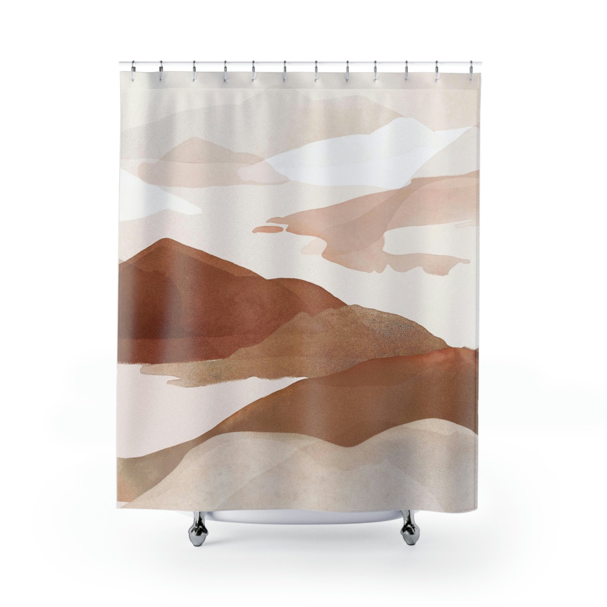 modern boho fabric shower curtain