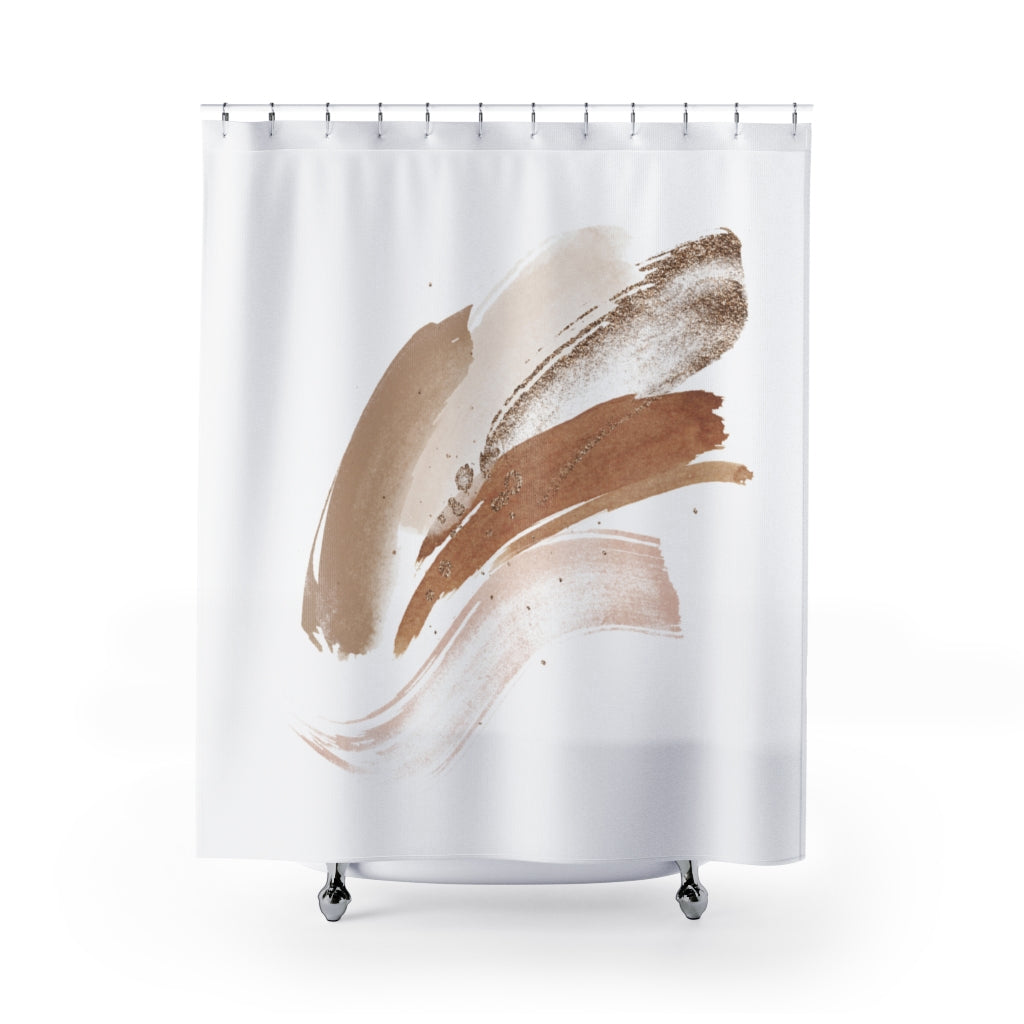 modern boho fabric shower curtain