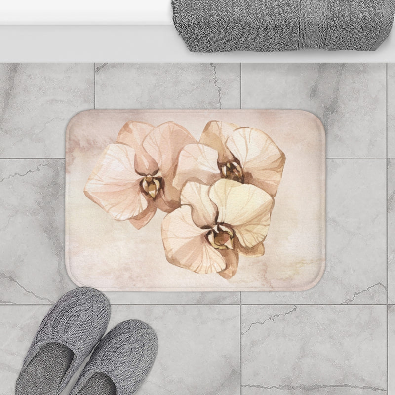 Floral Bath Mat | Vintage Orchids | Bathroom rug