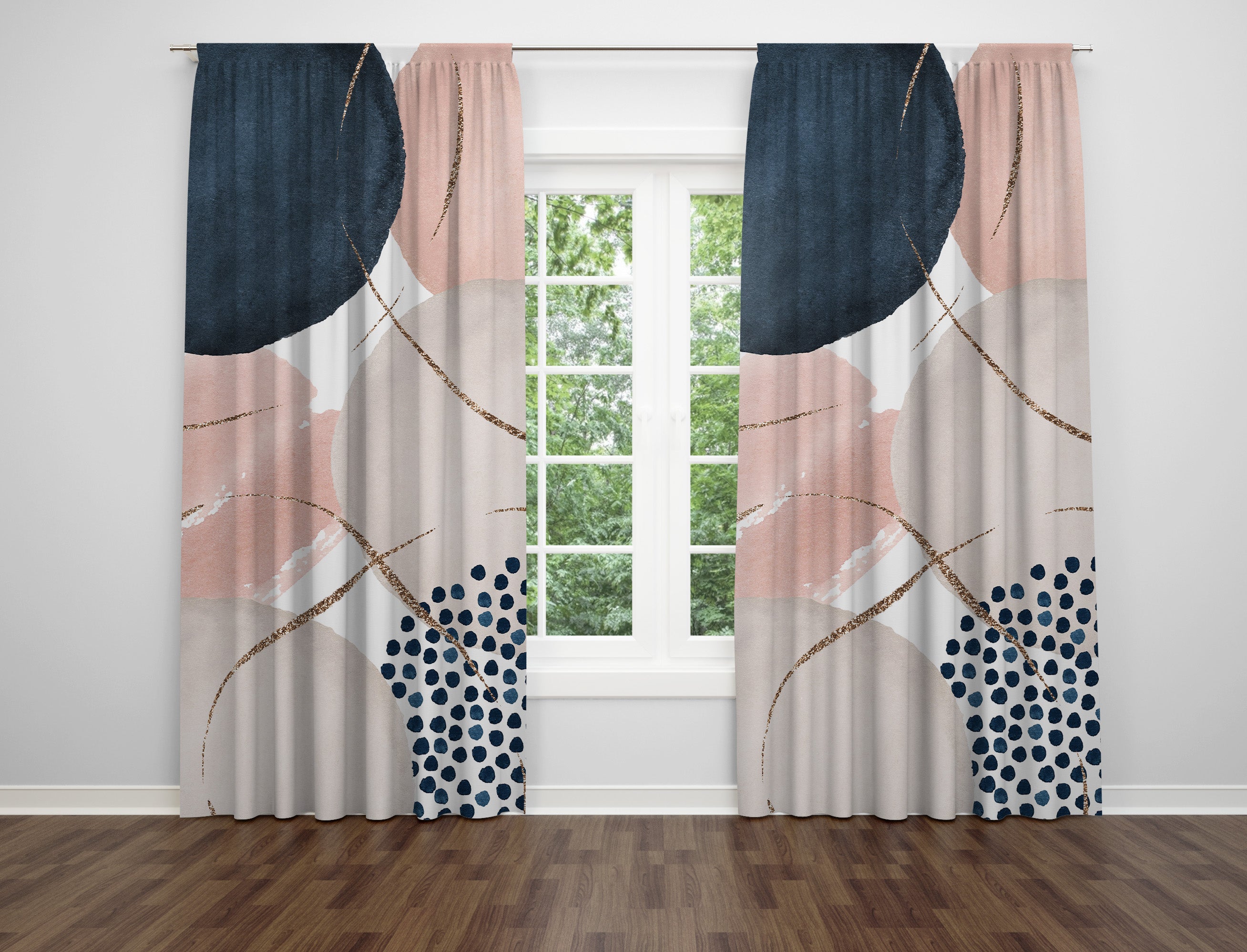 modern abstract, unique window curtains