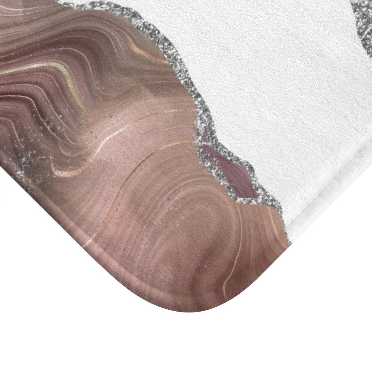 Marble Agate Print Bath Mat | Beige Mauve White