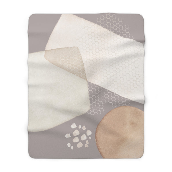 Abstract Blanket, Pastel Ivory Beige