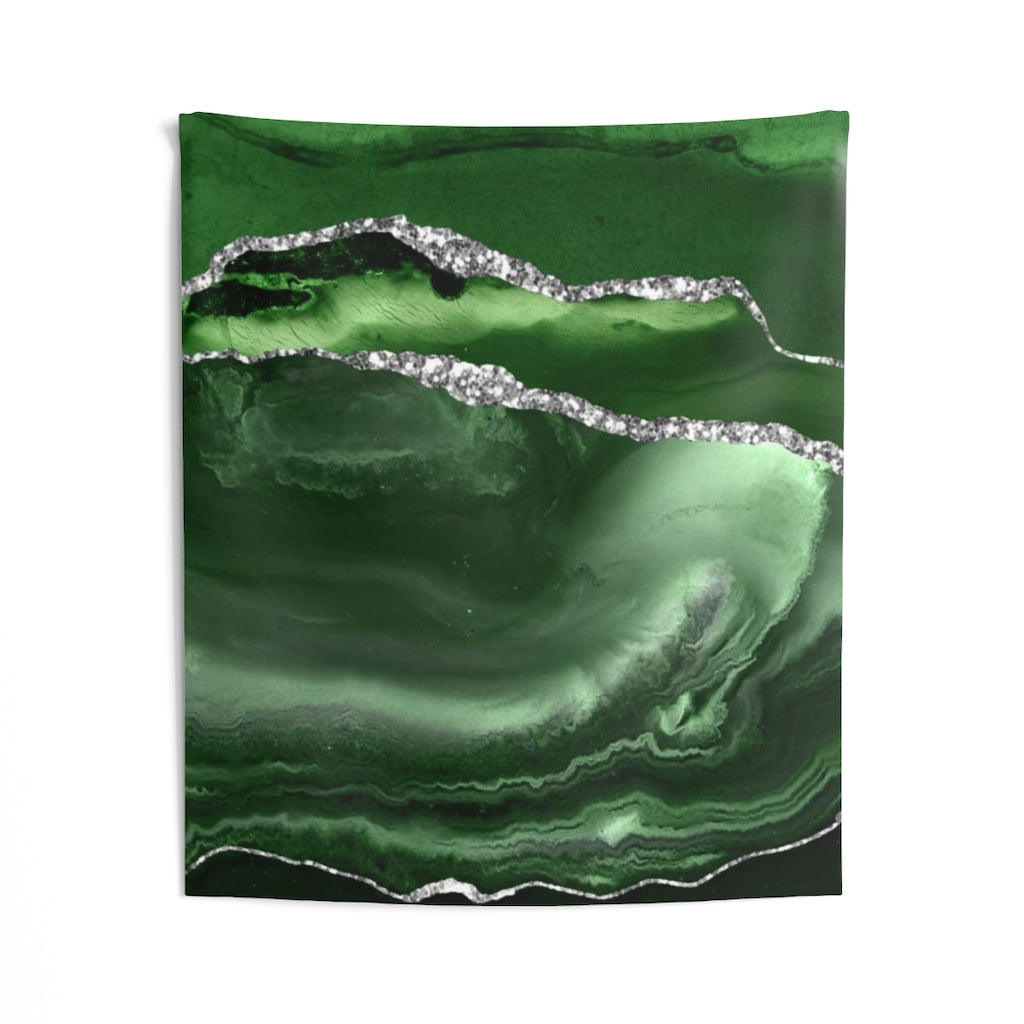 Abstract Tapestry | Green Silver