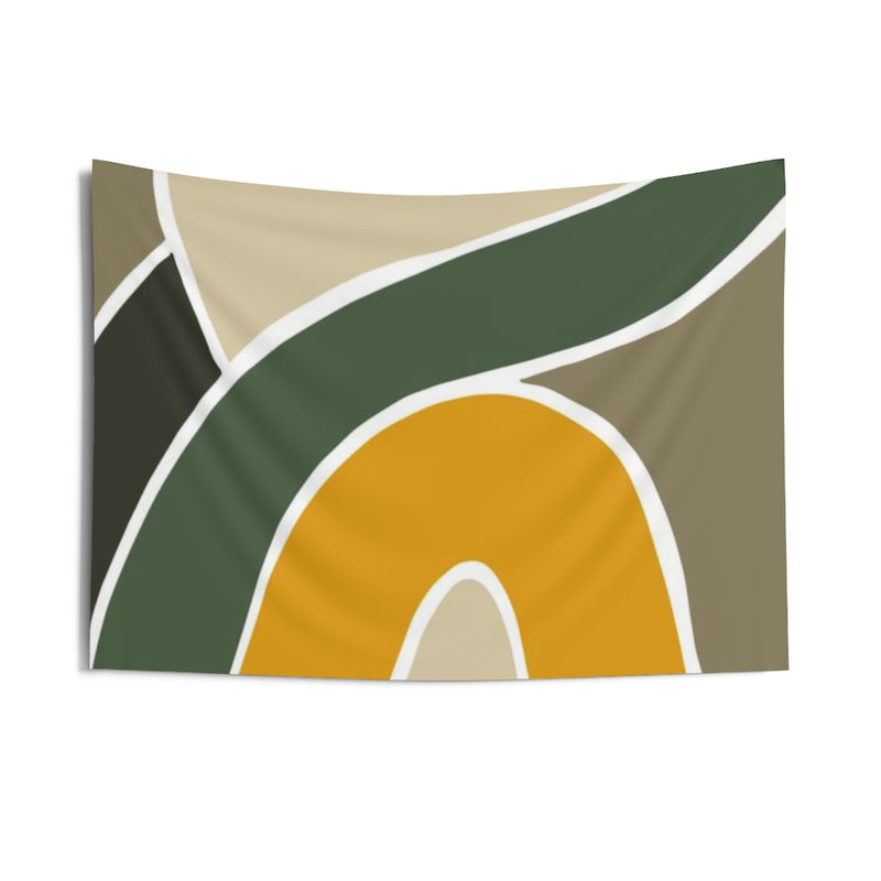 Abstract Tapestry | Khaki Green Yellow