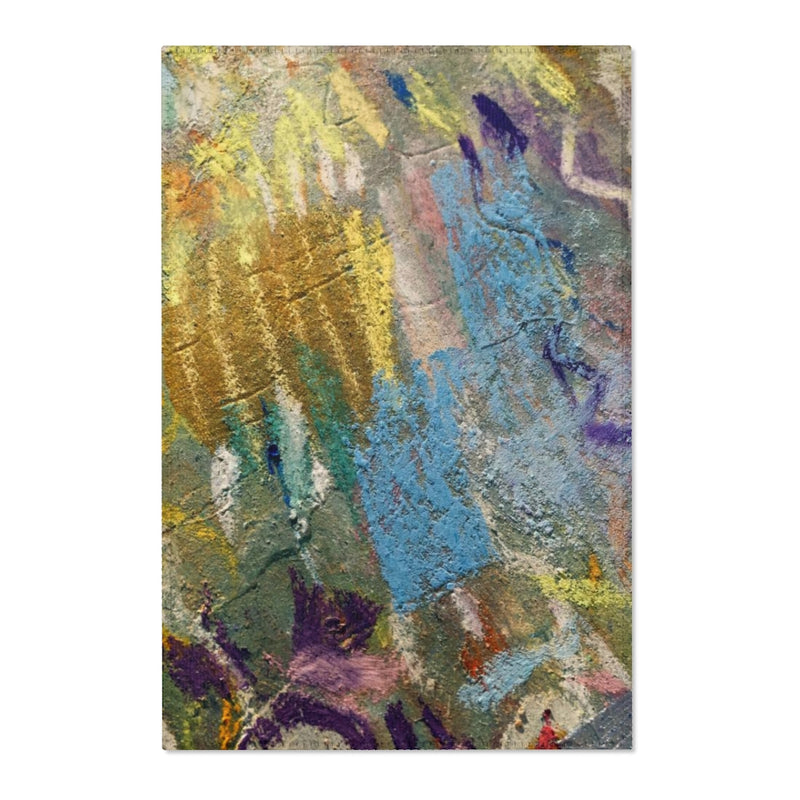 Abstract Area Rug | Yellow Blue Purple Acrylic