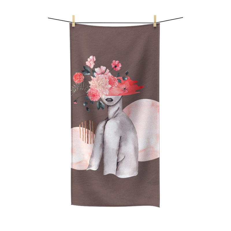 Floral Bath Towel | BROWN FEMALE ART