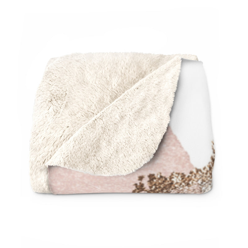 Gold Blush Pink Beige, Abstract Blanket