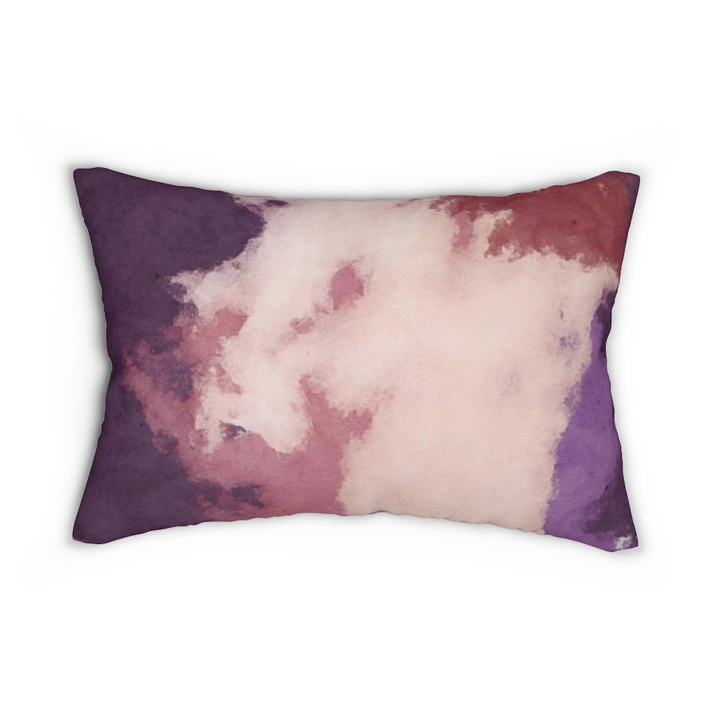 Abstract Boho Lumbar Pillow | Purple Blush Pink