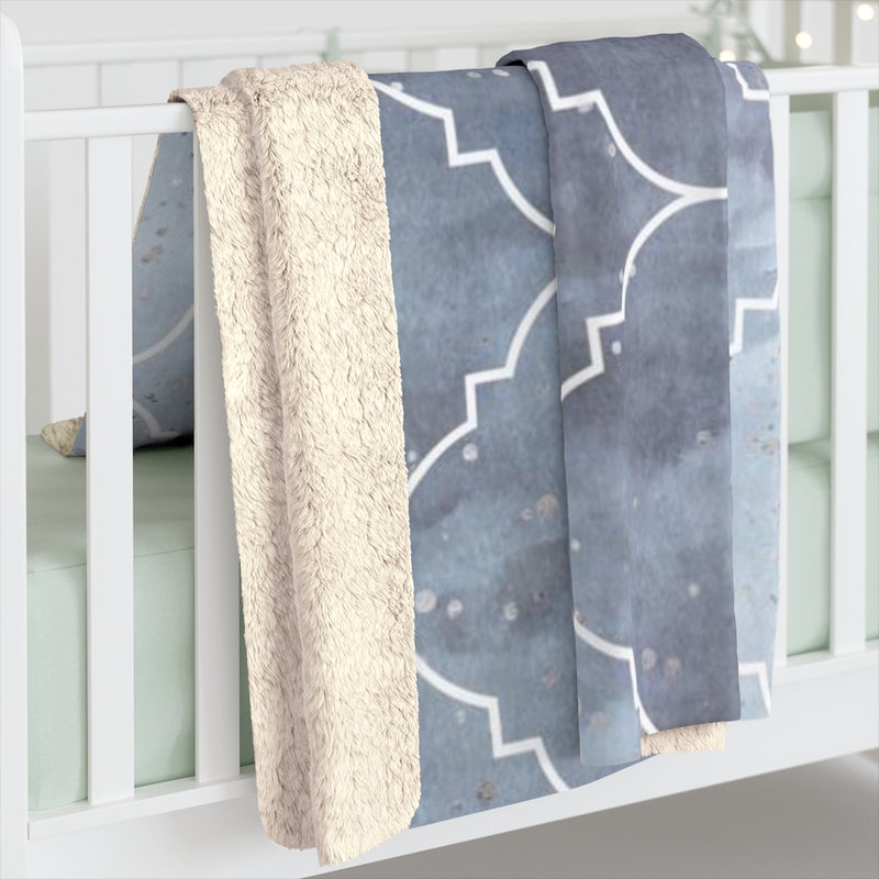 Art Deco Comfy Blanket | Baby Blue Pattern