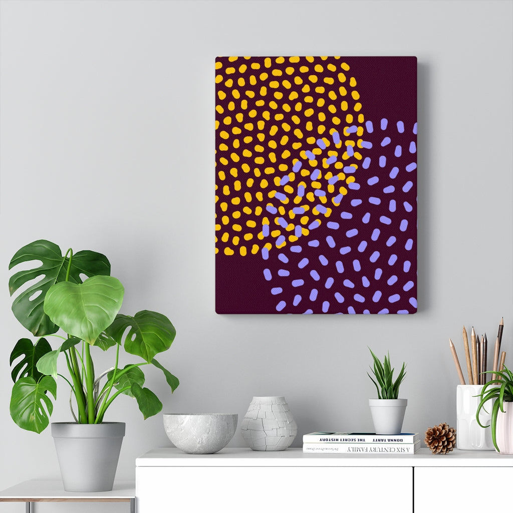 Abstract Canvas Art | Purple Yellow