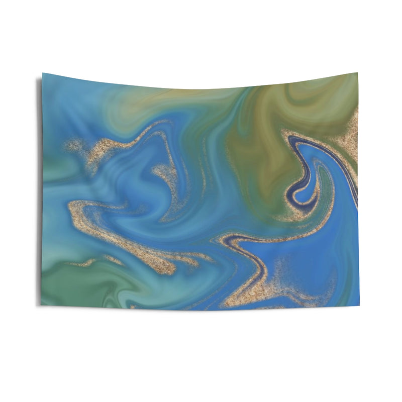 Abstract Tapestry | Royal Blue Green Gold