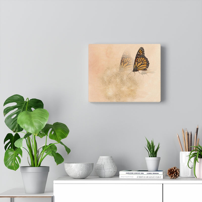 WHIMSICAL WALL CANVAS ART | Terracotta Gold Butterfly