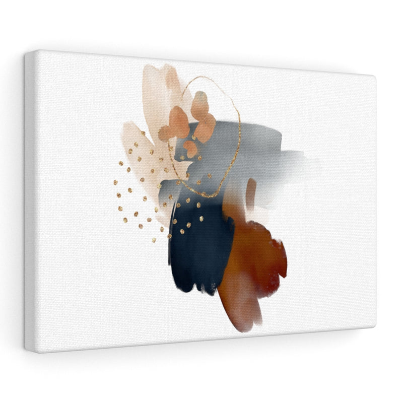 Abstract Canvas Art | Navy Blue White Grey Brown