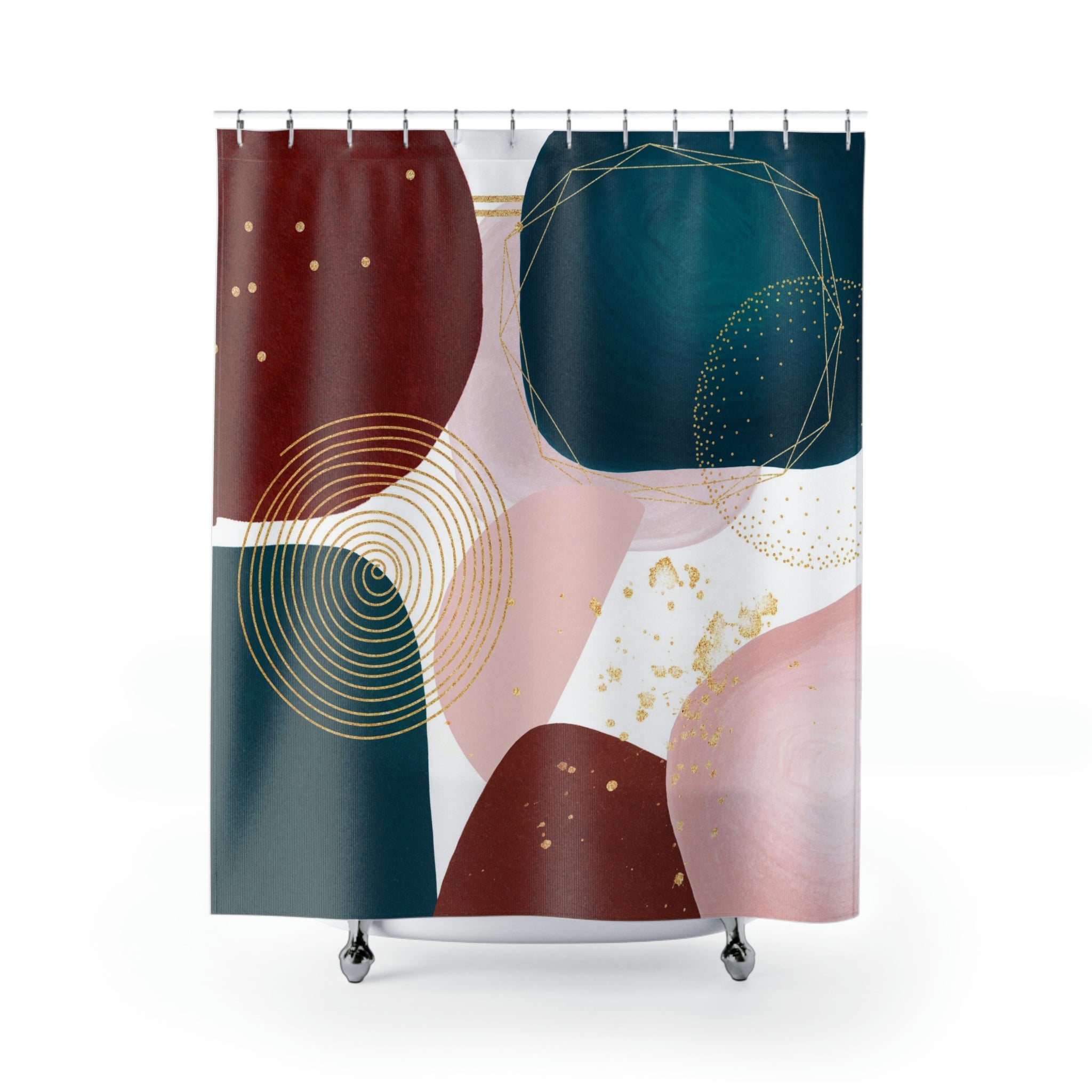 modern boho fabric shower curtain