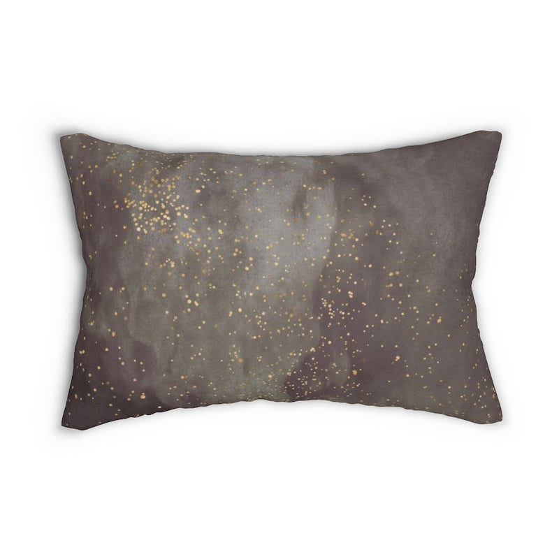 Abstract Boho Lumbar Pillow | Brown Gold
