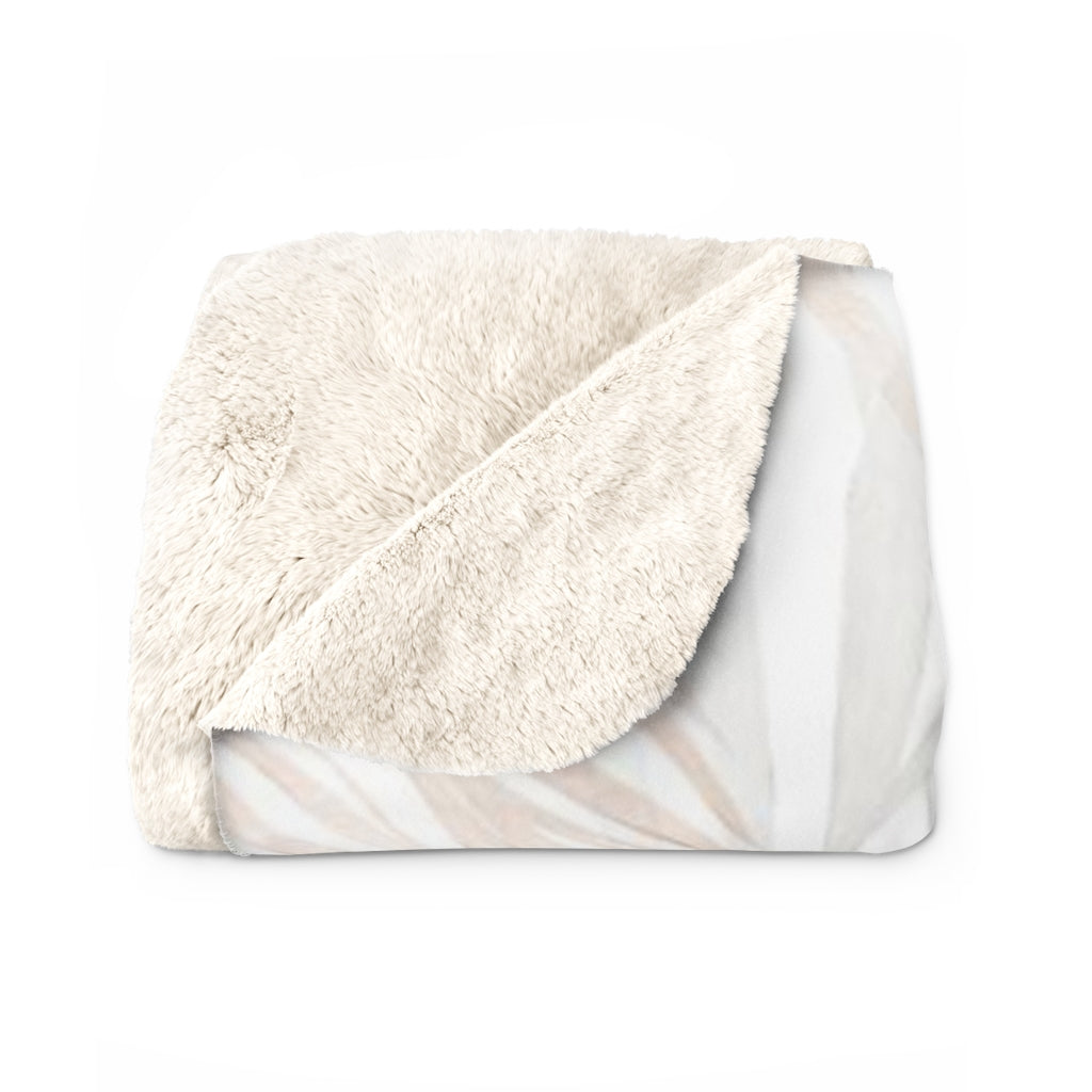 Floral Comfy Blanket | Beige White Brown Leaves